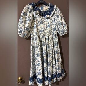 The Middle Daughter Blue and White Dress